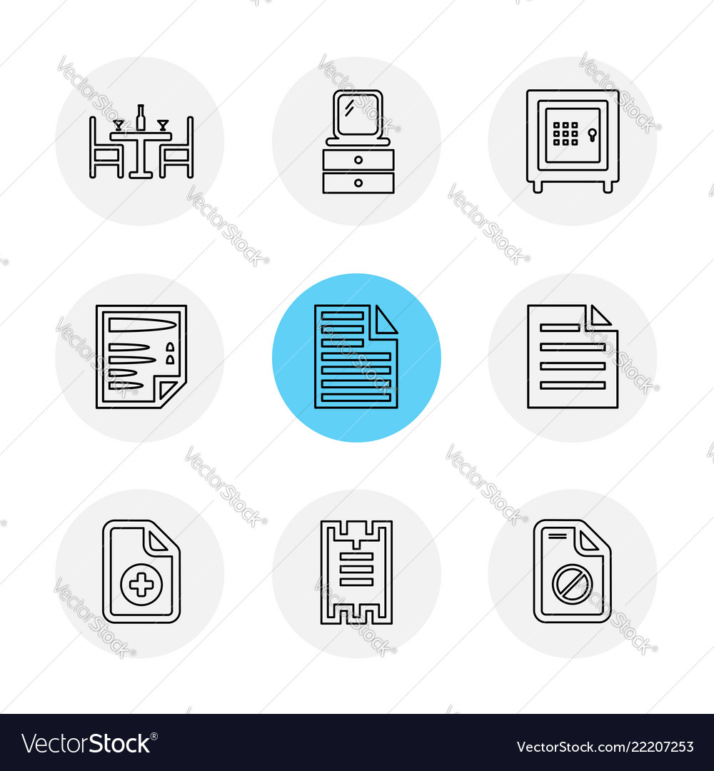Files document clipboard write eps icons set