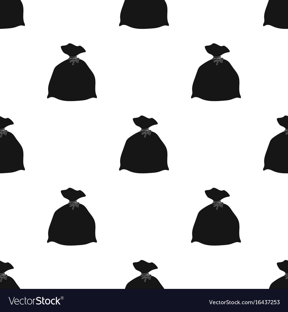 Garbage bag icon in black style isolated on white Vector Image Garbage bag icon in black style isolated on white Vector Image