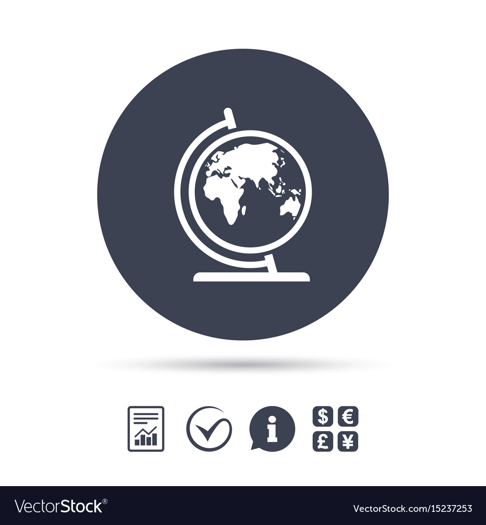 Globe Icon - World Map Symbol
