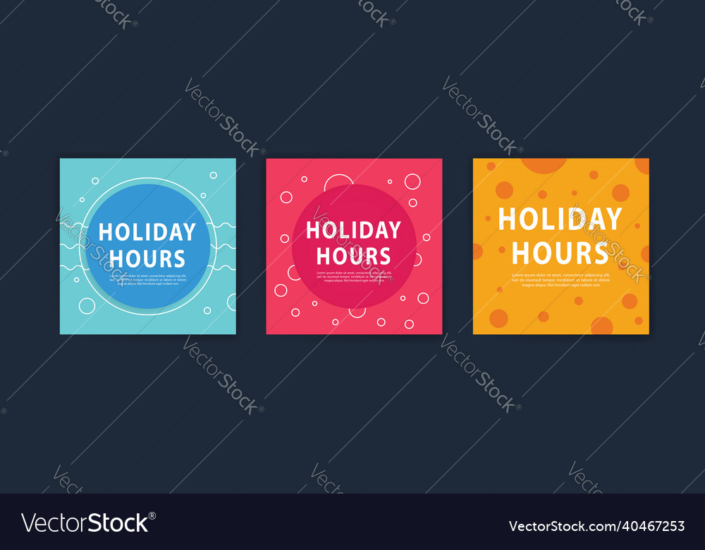 Holiday hours banner or label for business