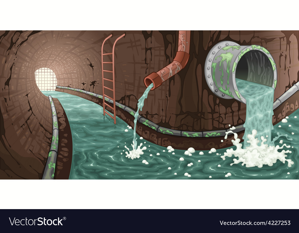 Inside the sewer Royalty Free Vector Image - VectorStock