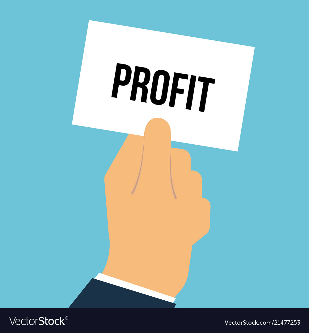 Man showing paper profit text vector image Man showing paper profit text