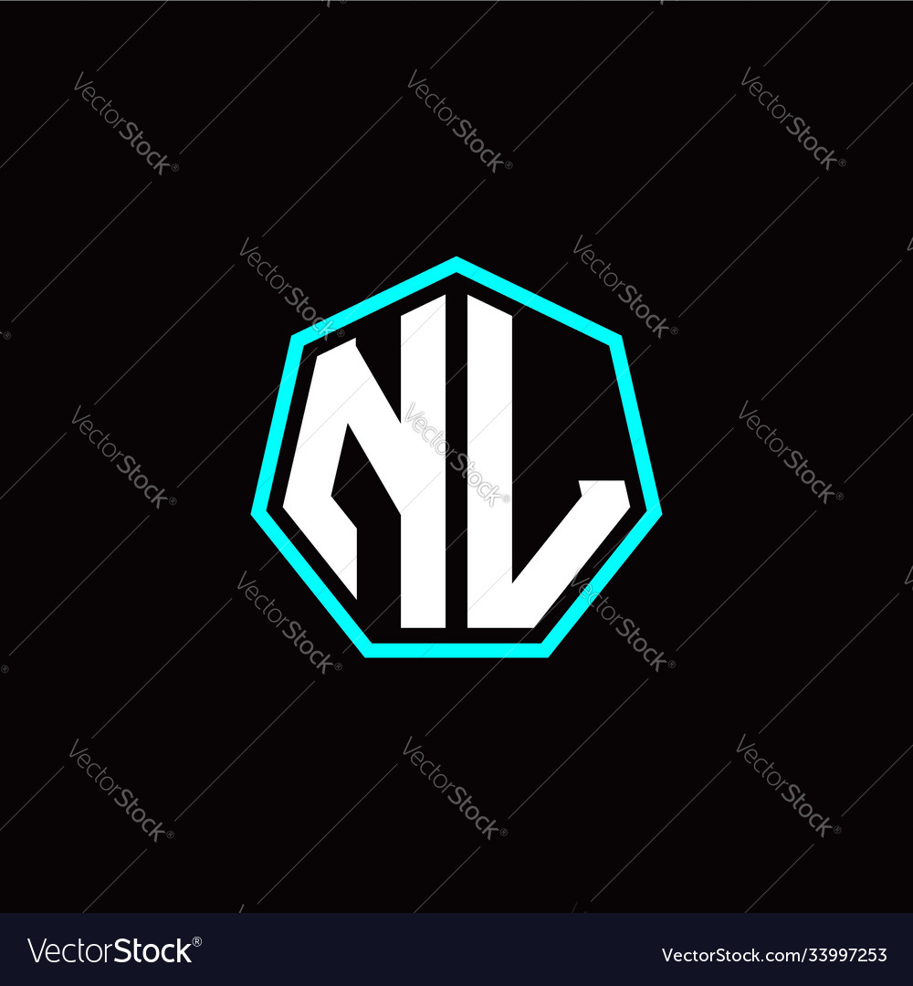 N l initials modern polygon logo template