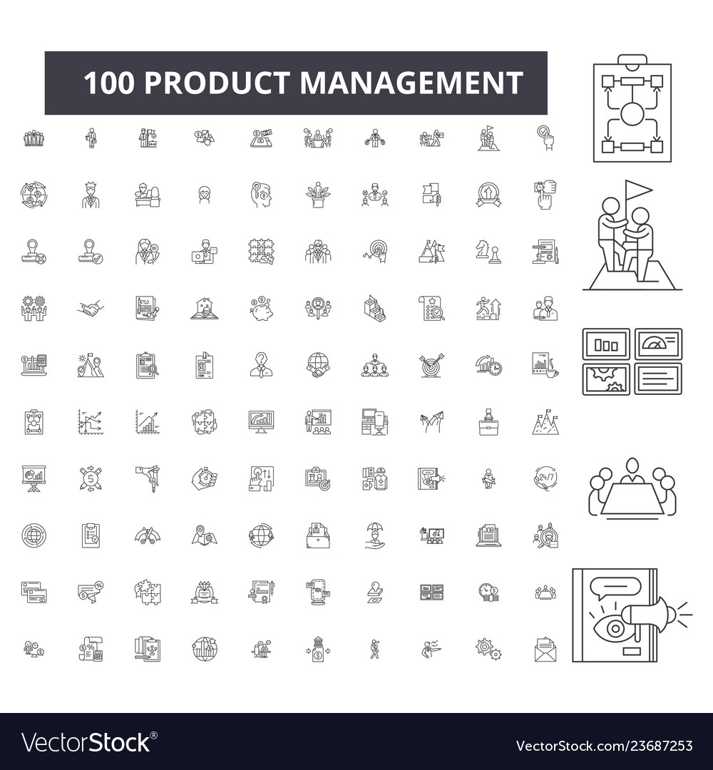 Product management editable line icons 100