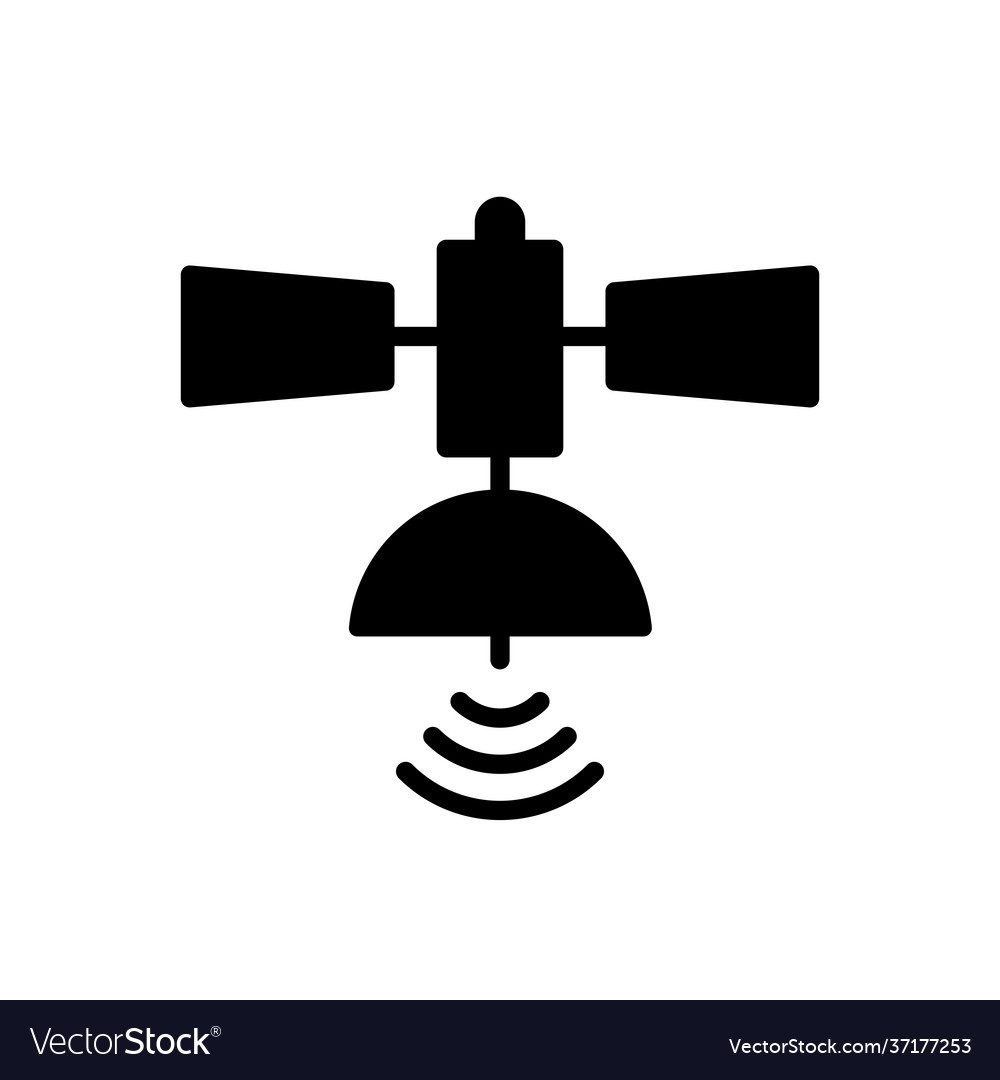 Satellite flat glyph icon navigation sign