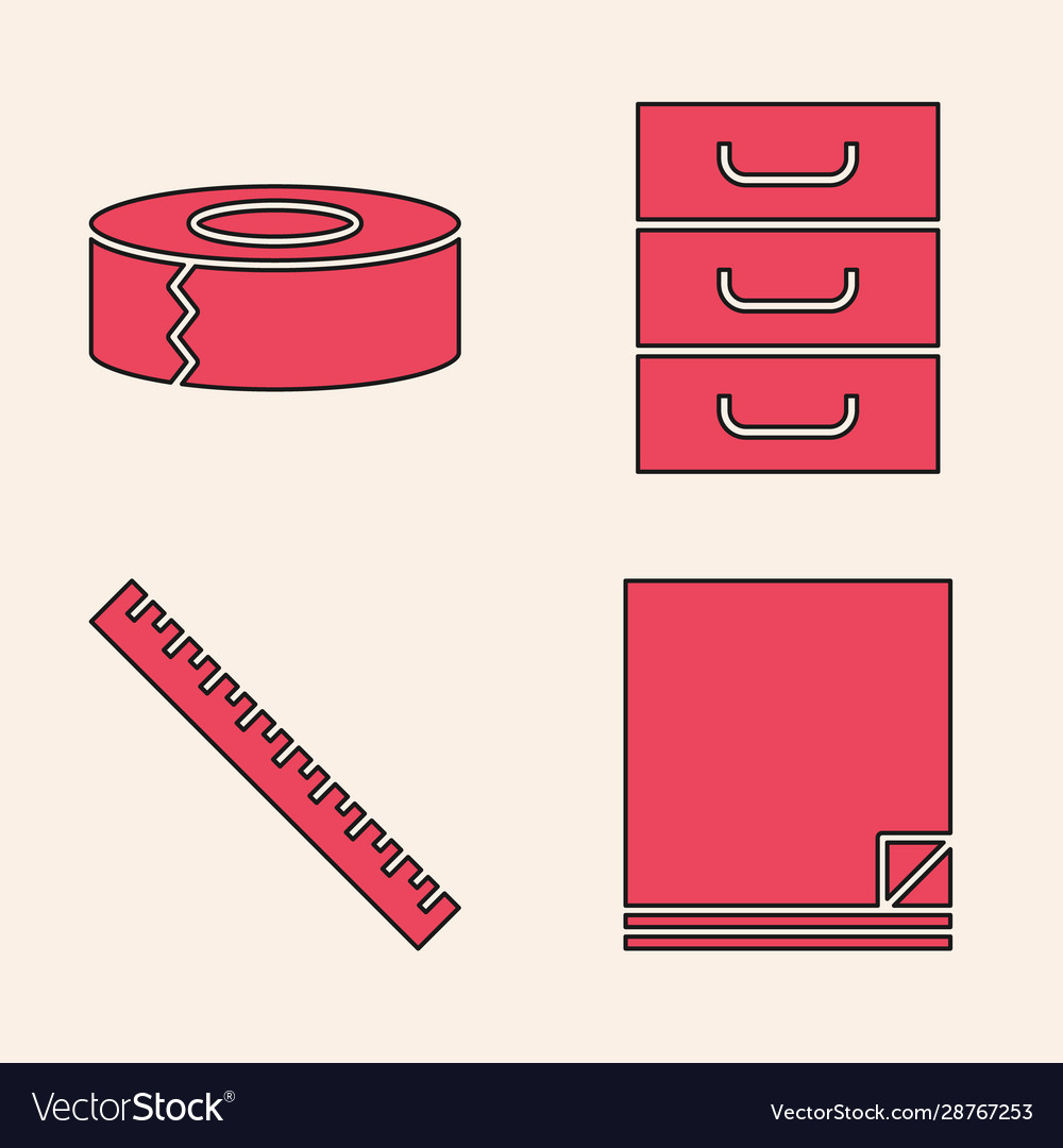 Set file document scotch drawer with documents vector image Set file document scotch drawer with documents