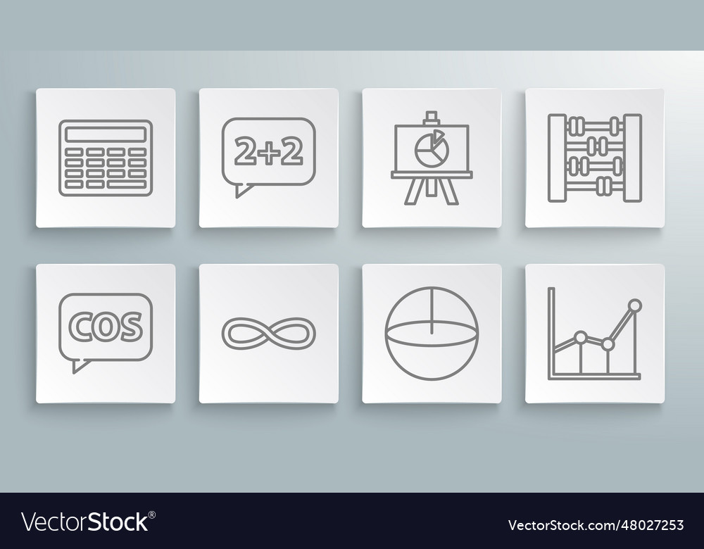 Set line tablet with calculator graph schedule vector image Set line tablet with calculator graph schedule