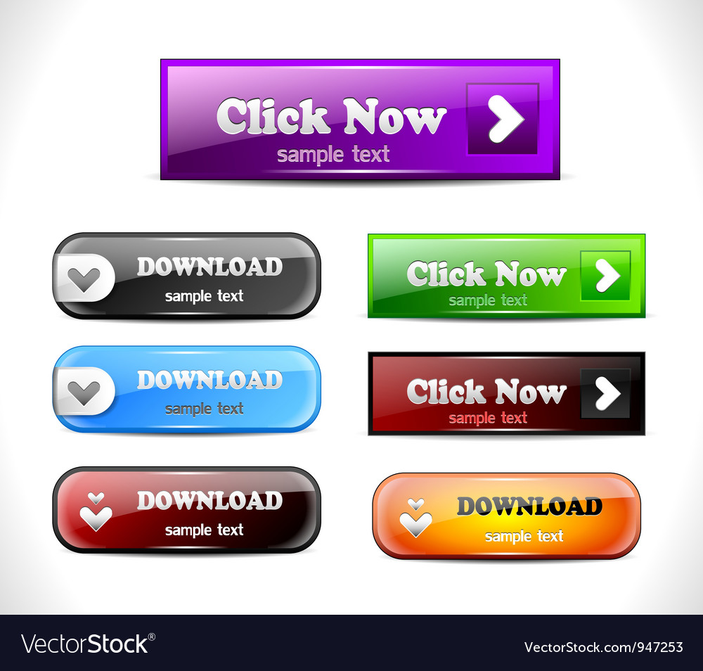 Set of color web buttons