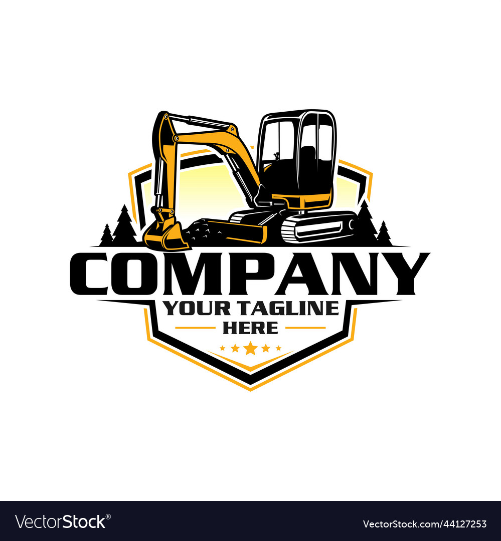 Skid steer logo excavator logo Royalty Free Vector Image