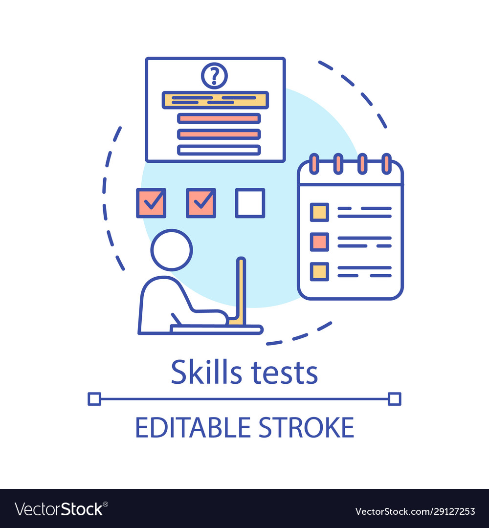 Skills tests concept icon Royalty Free Vector Image