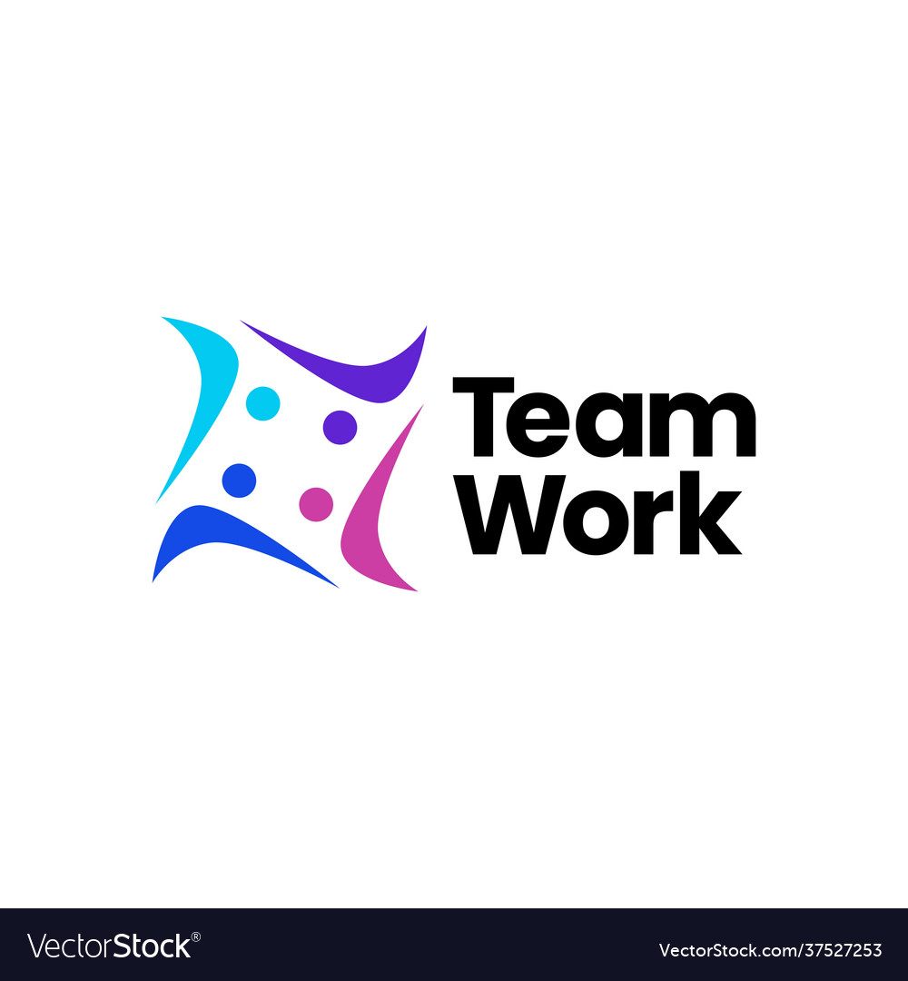 Team work people family diversity logo icon vector image Team work people family diversity logo icon