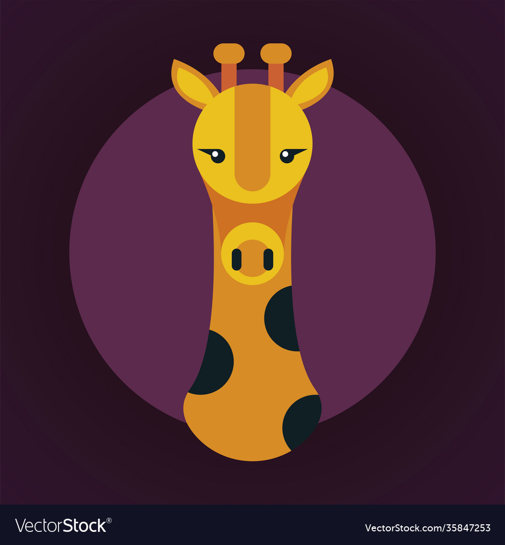 Wild giraffe animal nature character Royalty Free Vector