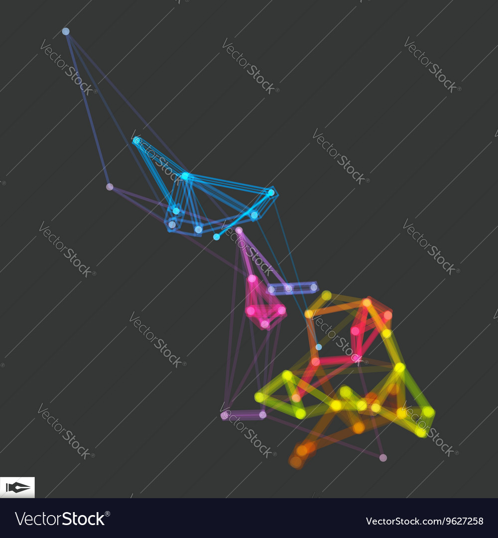 3d connection structure futuristic technology