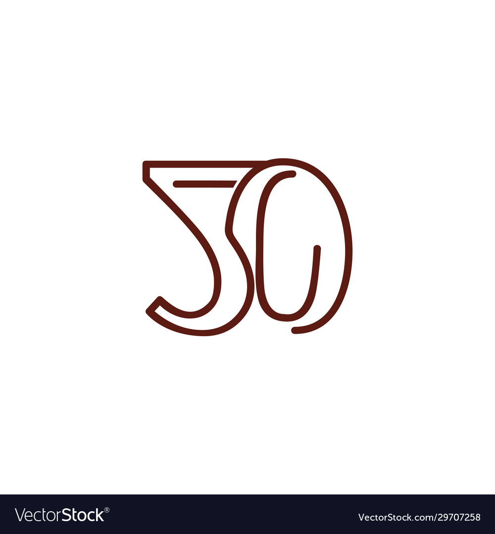 Abstract number 50 thin lines art linked design