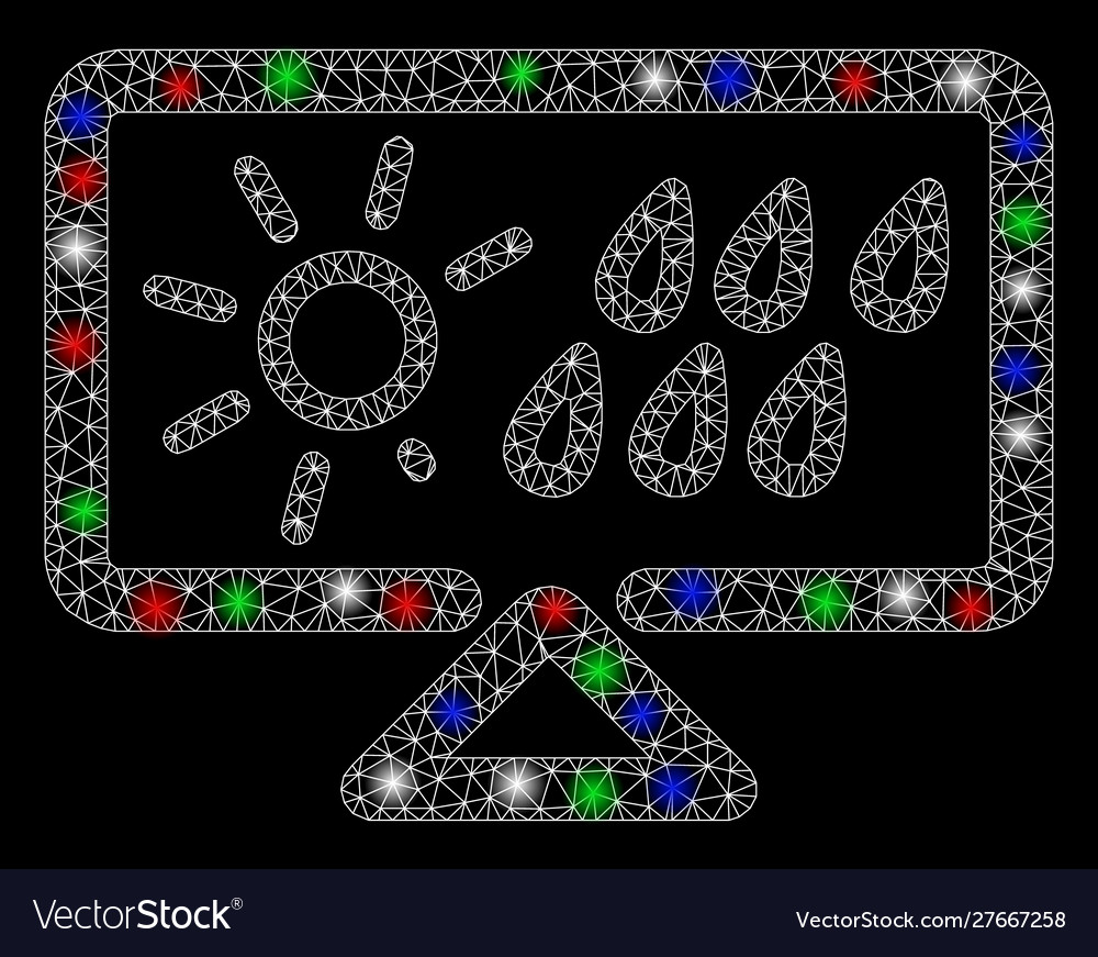 Bright mesh network weather forecast display vector image Bright mesh network weather forecast display