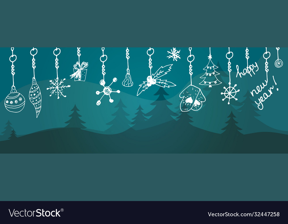 Cartoon banner for holiday theme on winter Vector Image