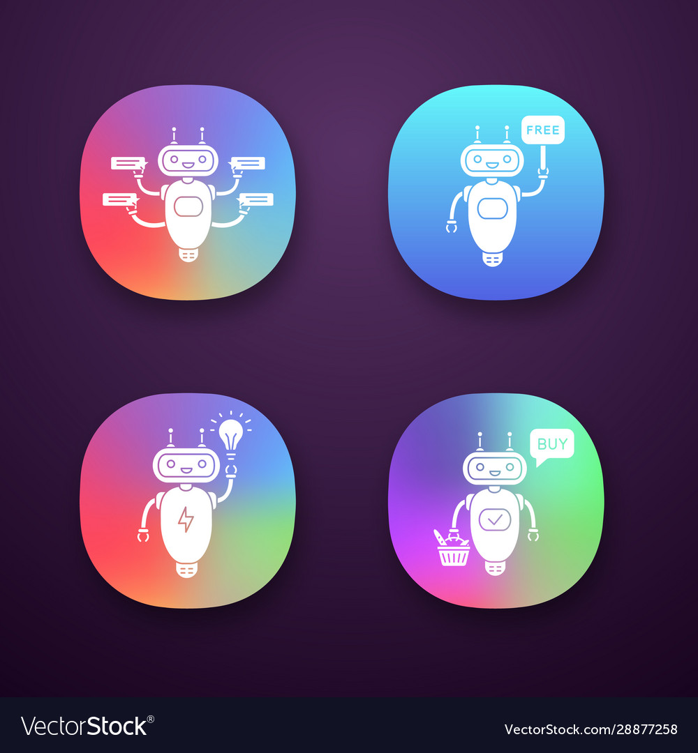 Chatbots app icons set