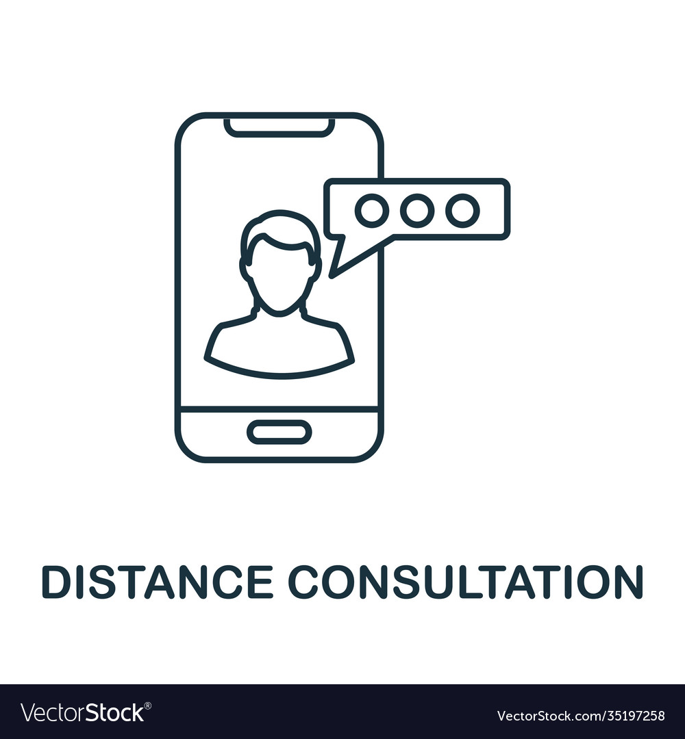 Distance consultation icon line style element