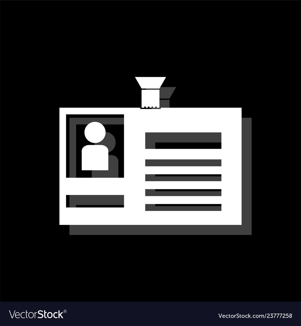 Identification card icon flat