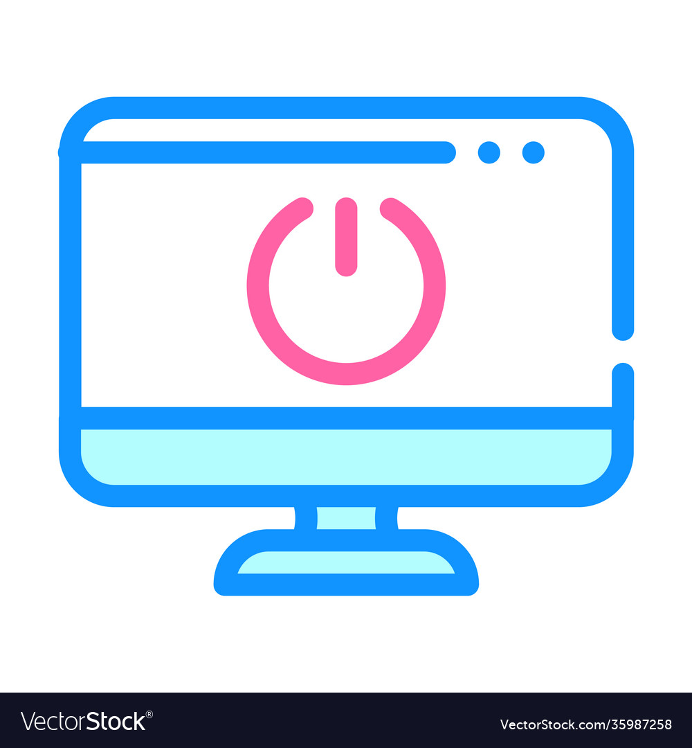 On and off operating system color icon vector image On and off operating system color icon