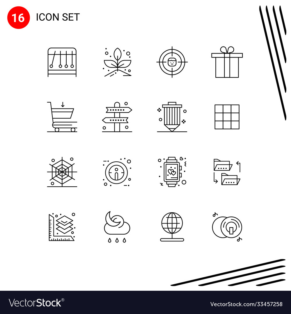 Pictograph set 16 simple outlines activities