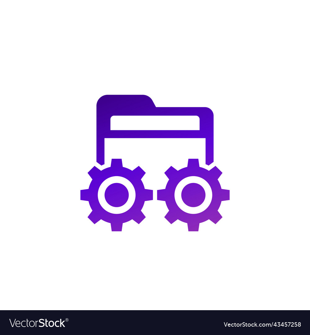 Project management icon with a folder