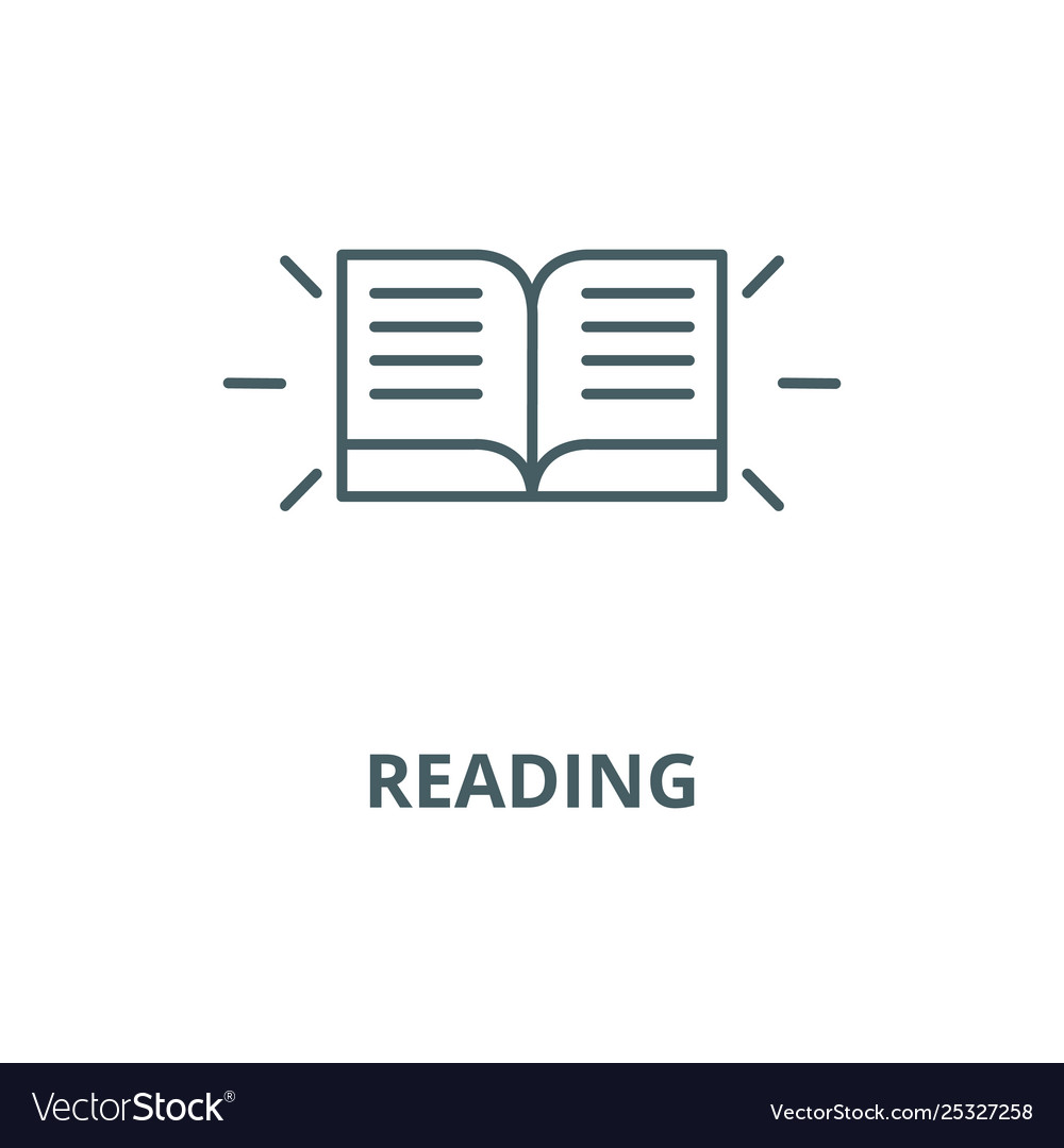 Reading line icon linear concept outline