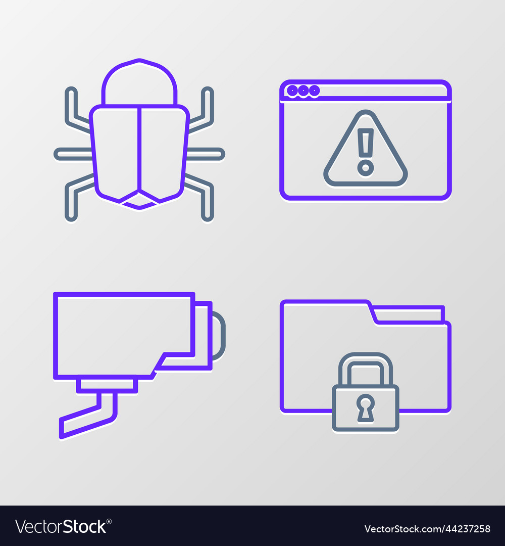 Zeilenordner und Sicherheitskamera-Browser einstellen vector image Zeilenordner und Sicherheitskamera-Browser einstellen