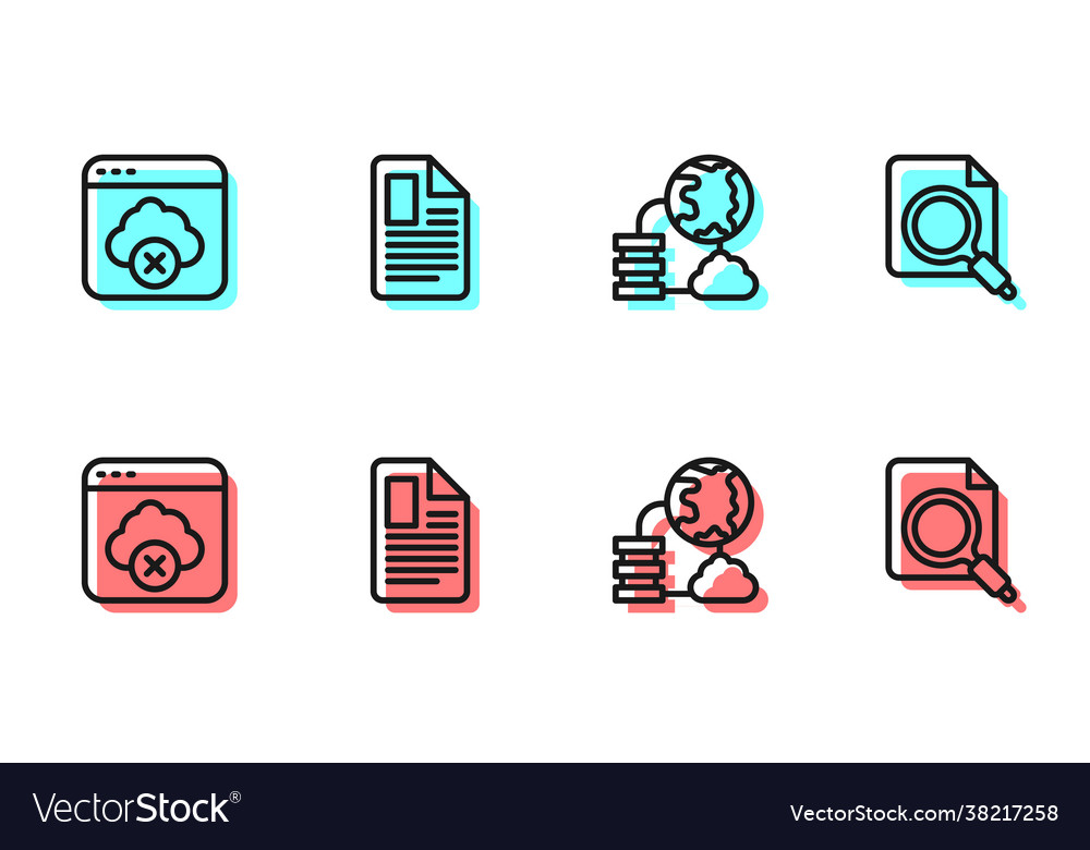 Set line network cloud connection failed access vector image Set line network cloud connection failed access