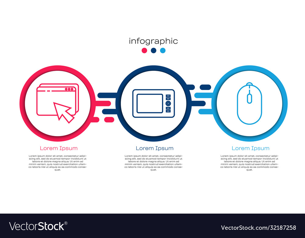 Set line web design and development graphic