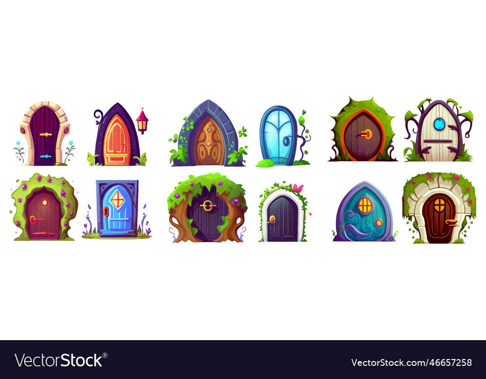 Set of portal ui game level up vector image Set of portal ui game level up