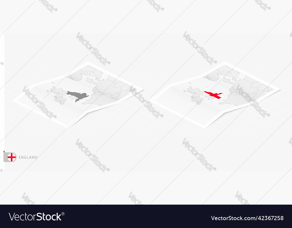 Set of two realistic map england with shadow