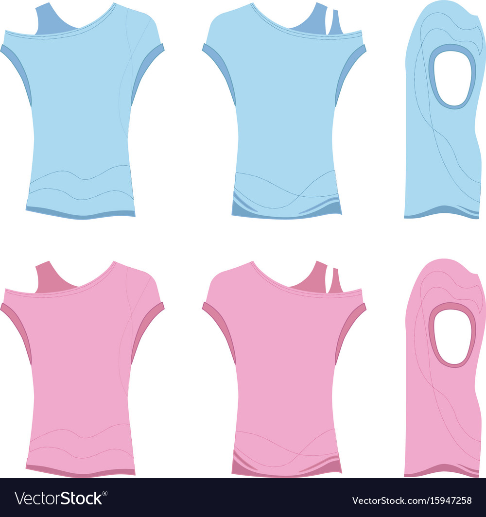 Short sleeve t-shirt outlined template