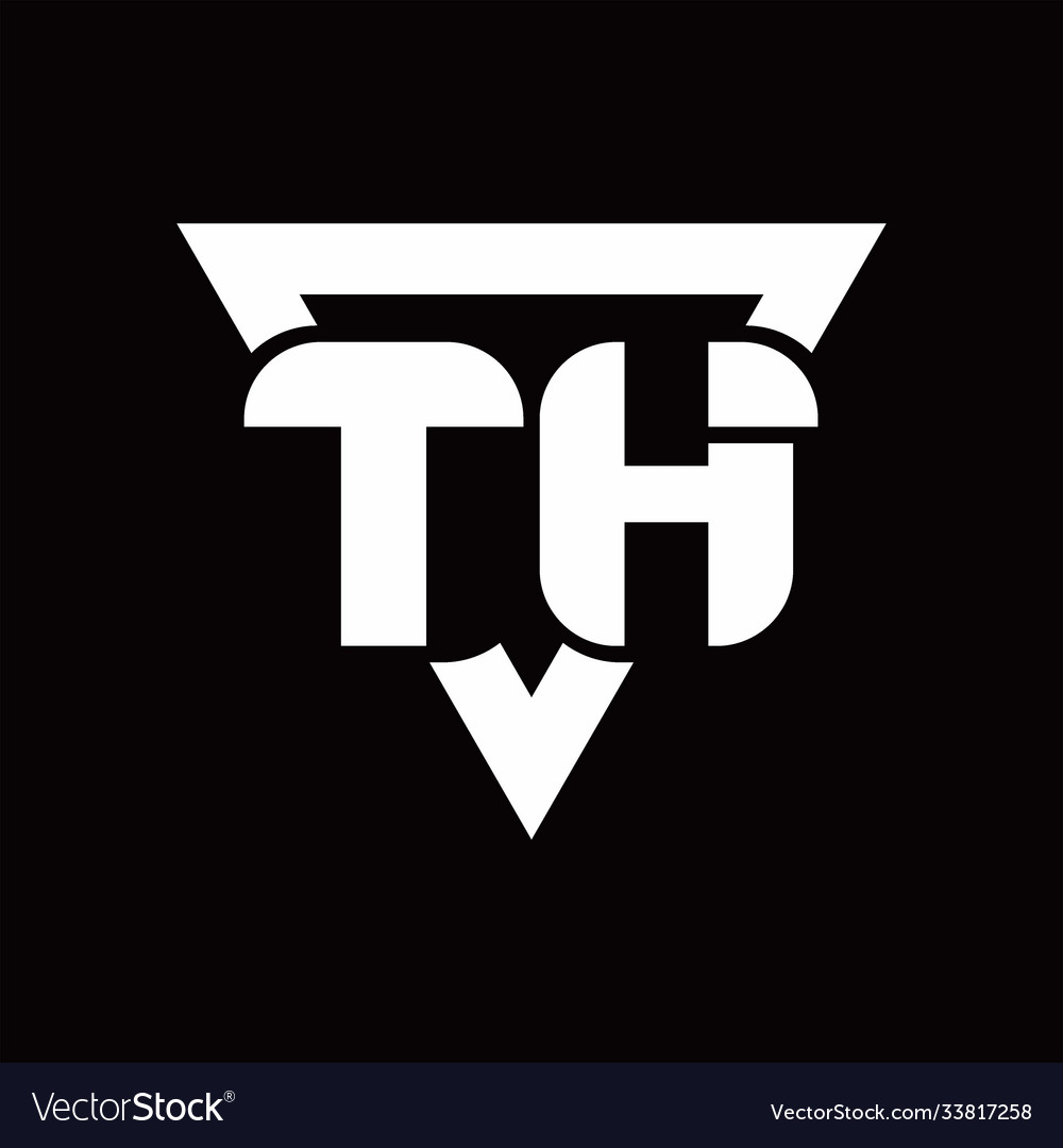 Th logo monogram with triangle shape rounded