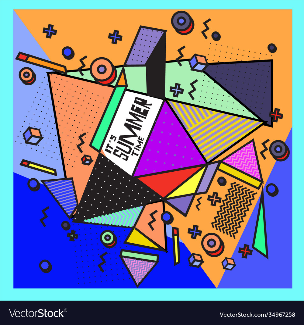 Triangle geometric forms for summer design event vector image Triangle geometric forms for summer design event