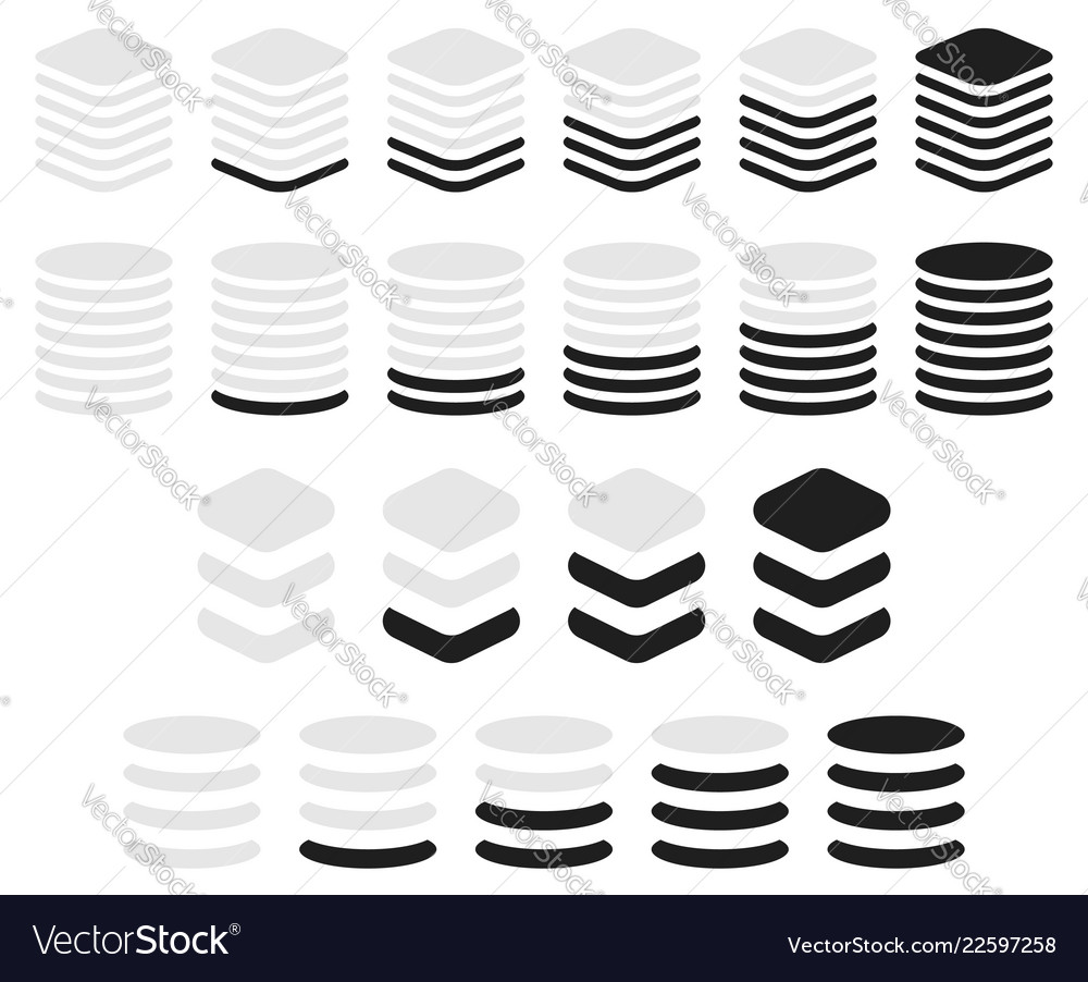 Vertical progress level indicator symbols vector image Vertical progress level indicator symbols