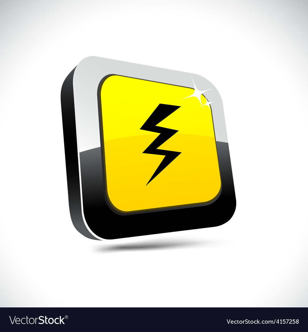 Warning 3d square button