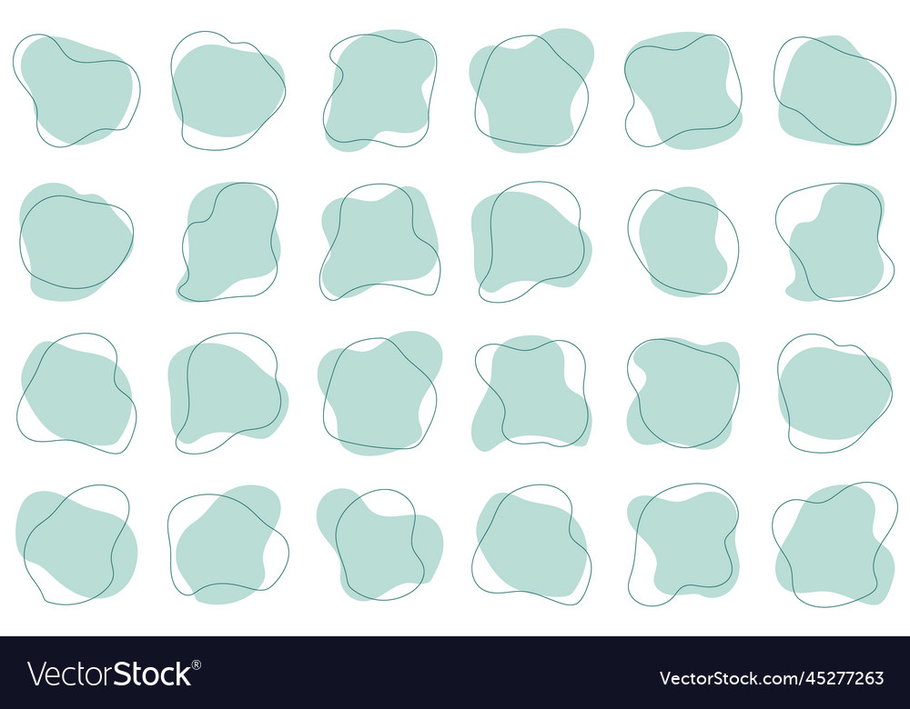 Blob shape organic set of irregular round blot vector image Blob shape organic set of irregular round blot
