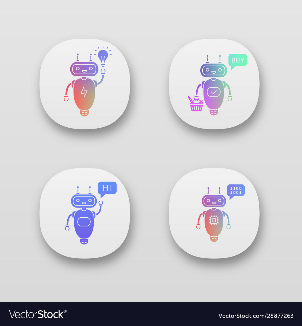 Chatbots app icons set