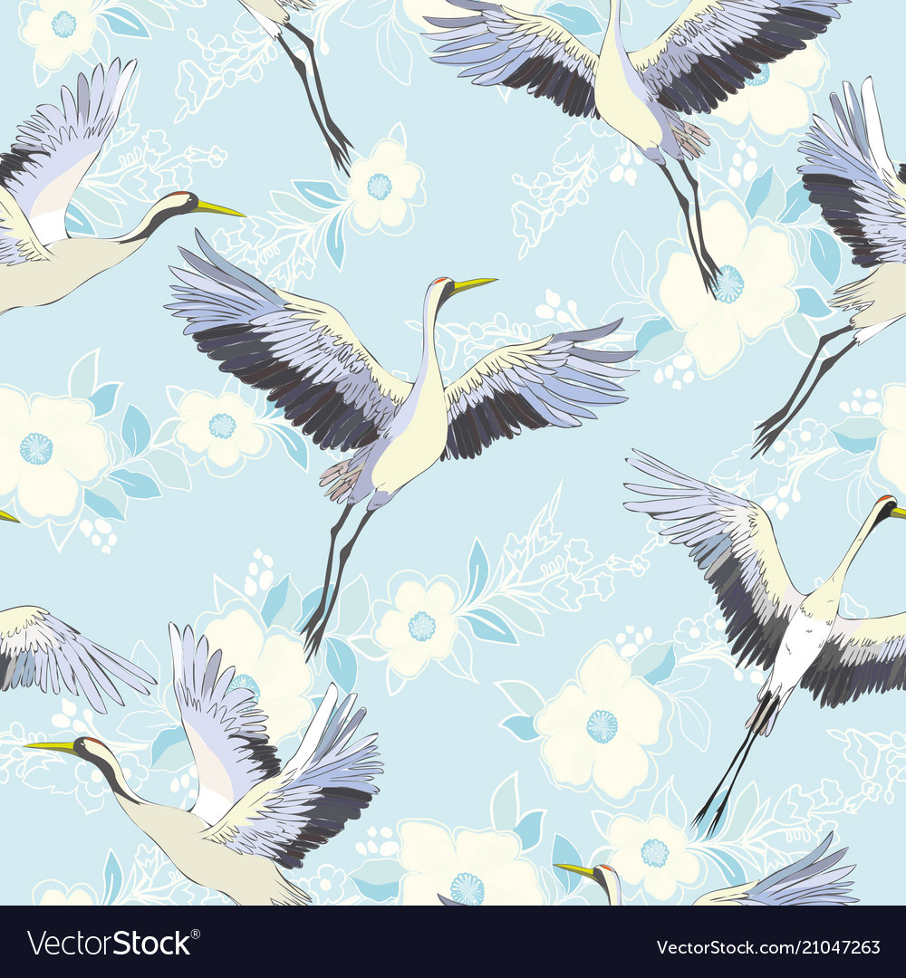 Crane pattern vector image Crane pattern