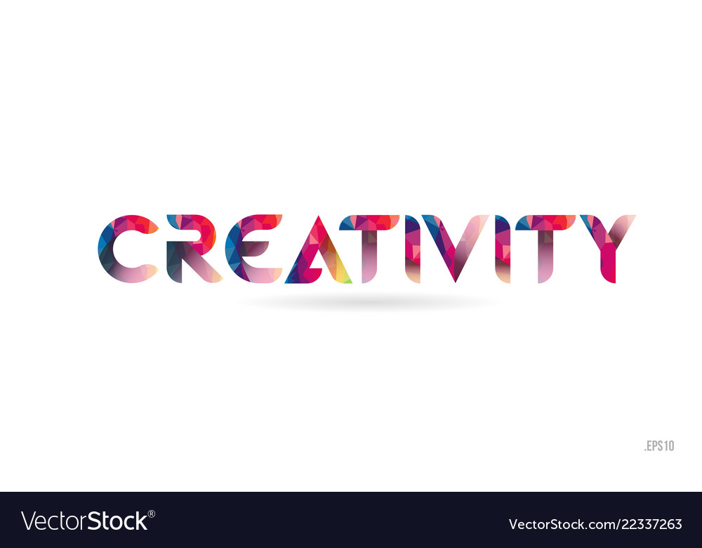 Creativity colored rainbow word text suitable for Vector Image