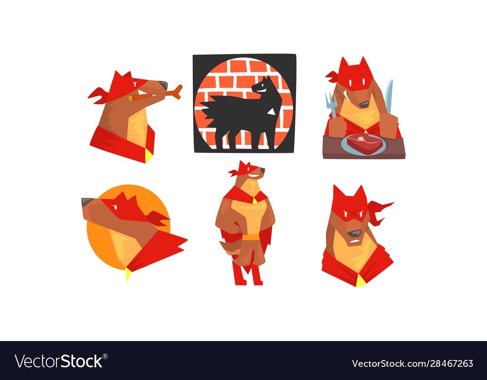 Dog superhero character wearing red cloak