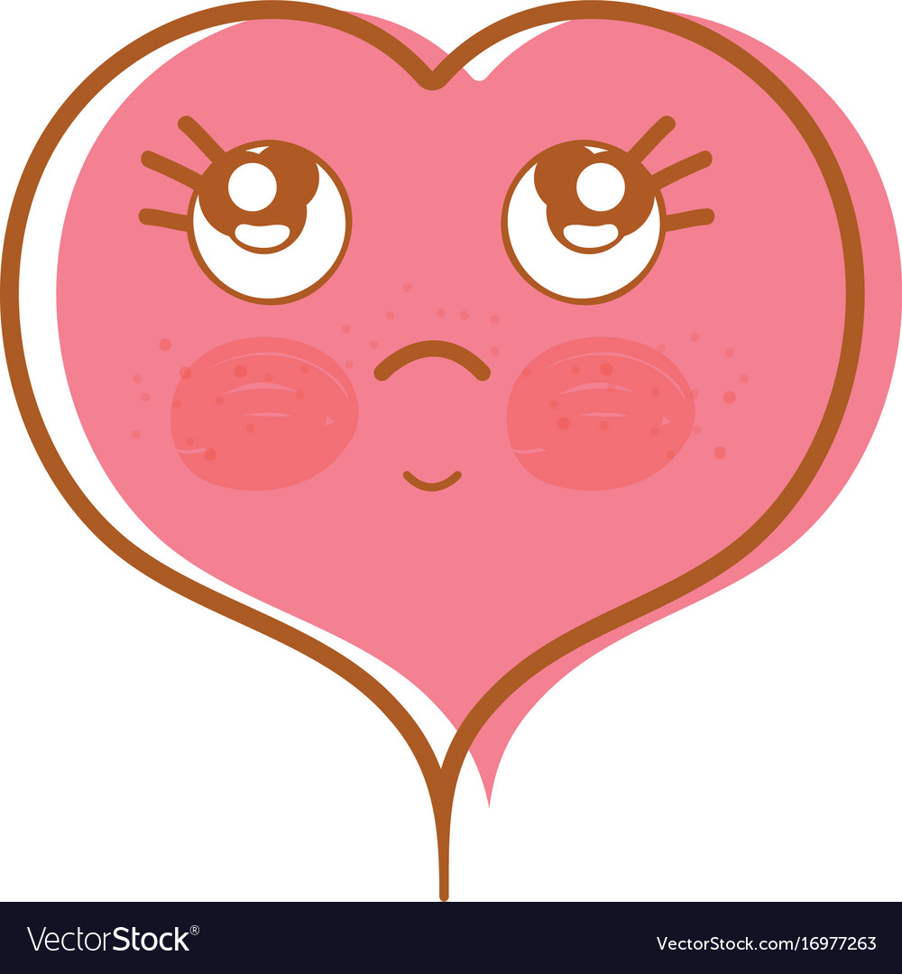 Kawaii cute happy heart design Royalty Free Vector Image