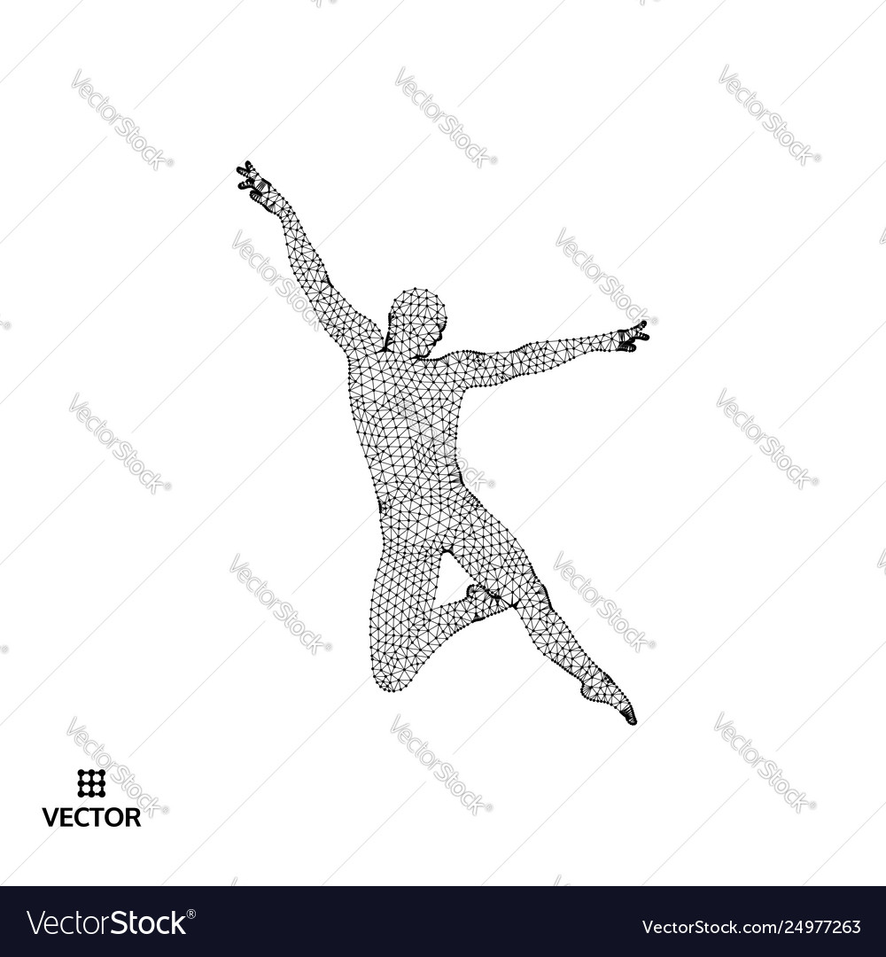 Man is posing and dancing a dancer performs vector image Man is posing and dancing a dancer performs