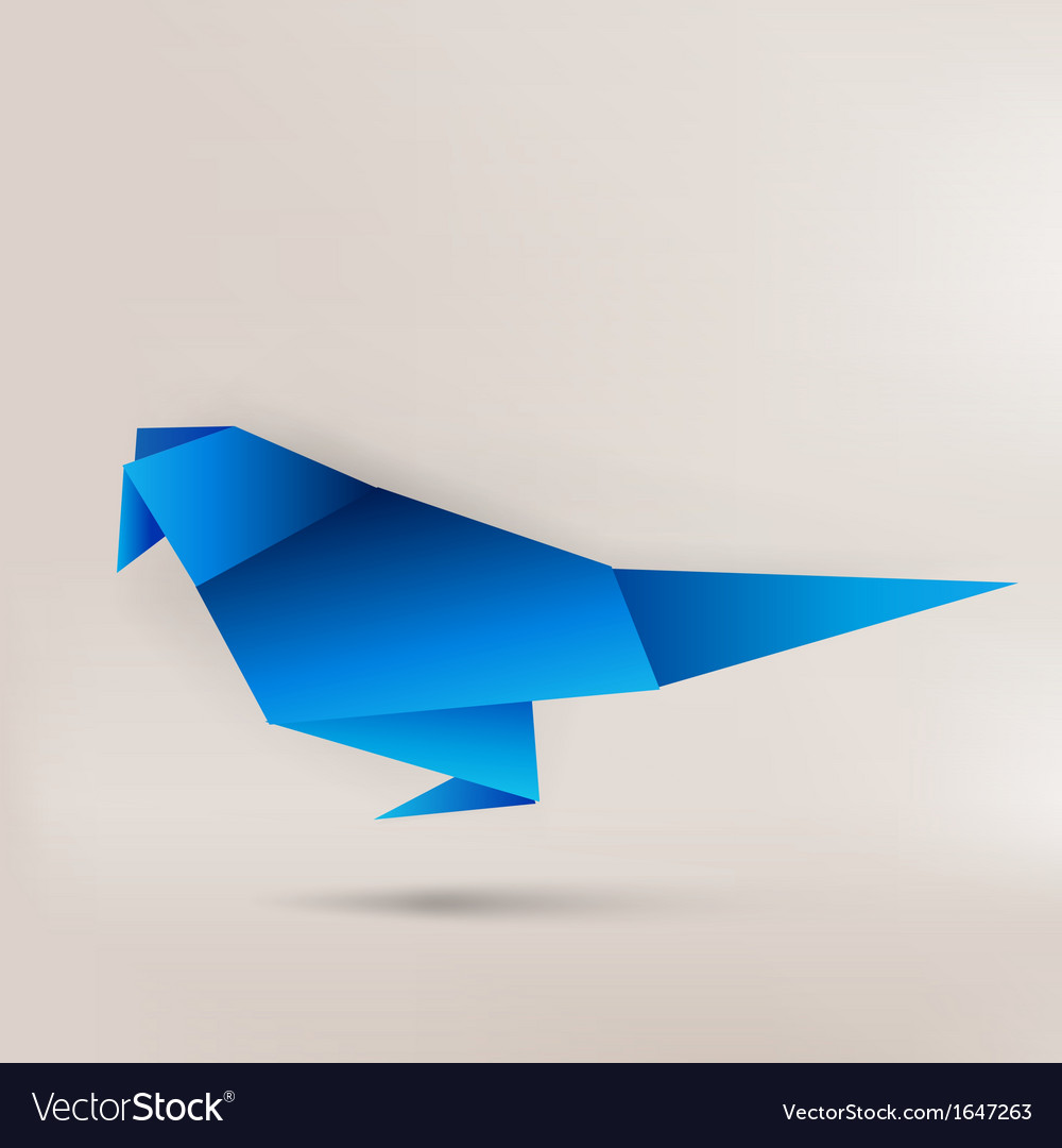 Origami paper bird on abstract background Vector Image