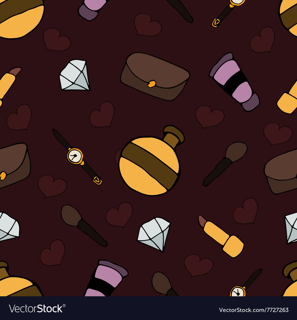 Pattern with different cosmetic and objects