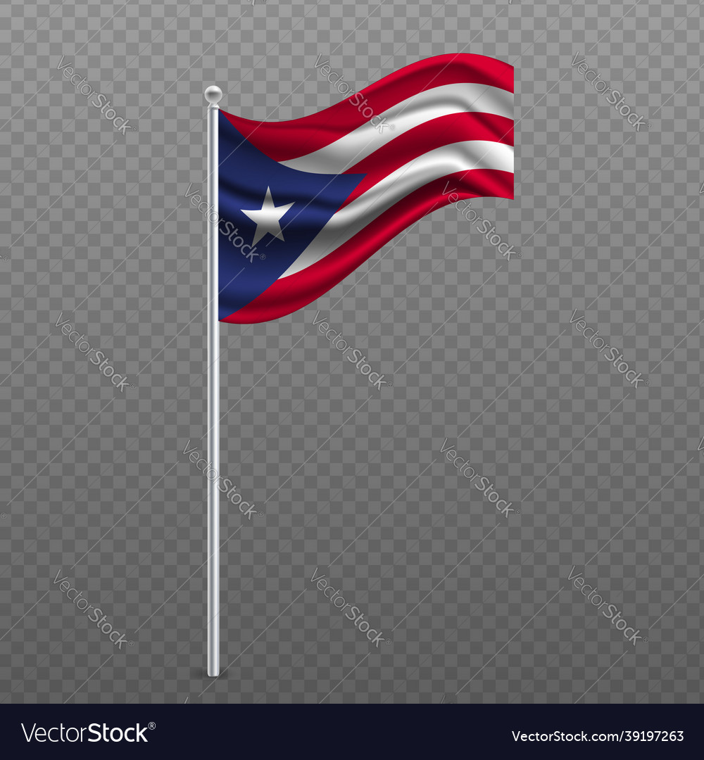 Puerto Rico Waving Flag On Metal Pole Royalty Free Vector Puerto Rico Waving Flag On Metal Pole Royalty Free Vector