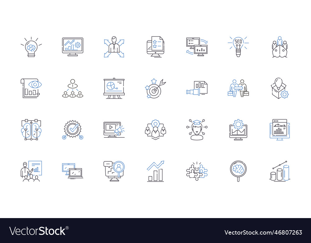 Risk assessment line icons collection hazard vector image Risk assessment line icons collection hazard