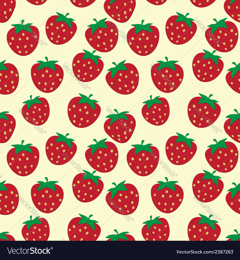 Seamless pattern with ripe strawberries