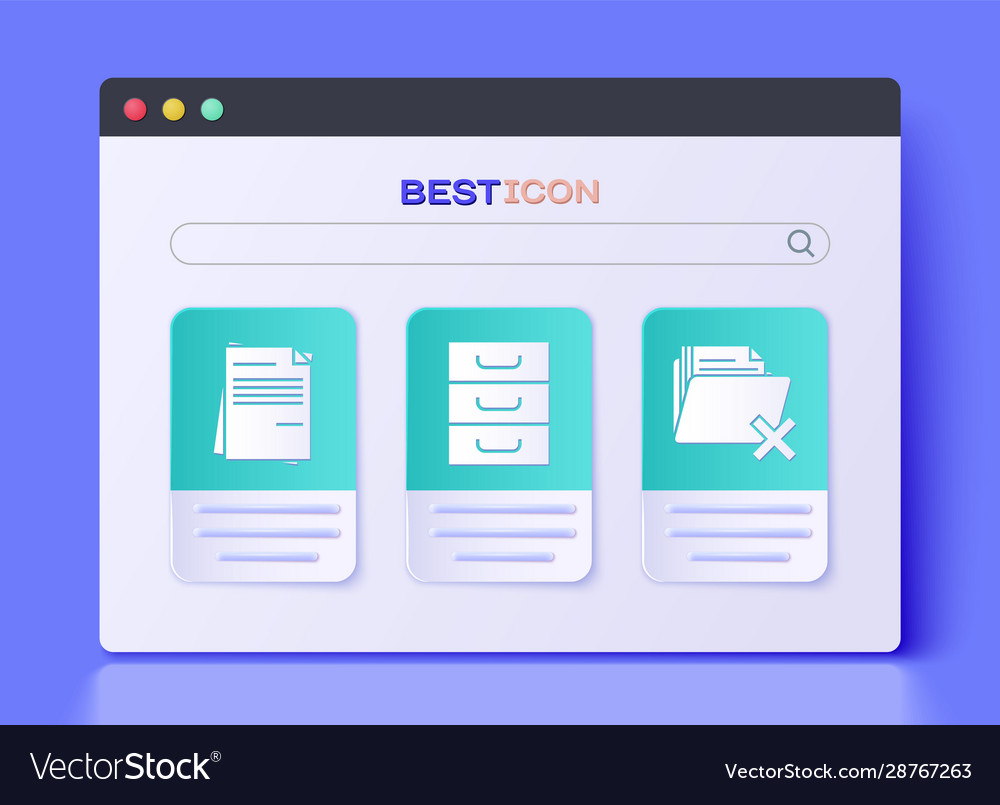 Set drawer with documents file document Vector Image Set drawer with documents file document